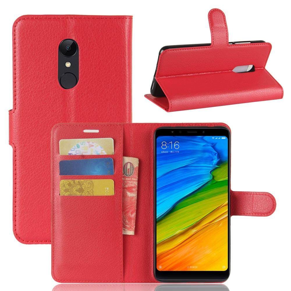 PU Leather Cover For Xiaomi Redmi 5 Case Flip Magnetic Closure Stand Wallet Phone Casing