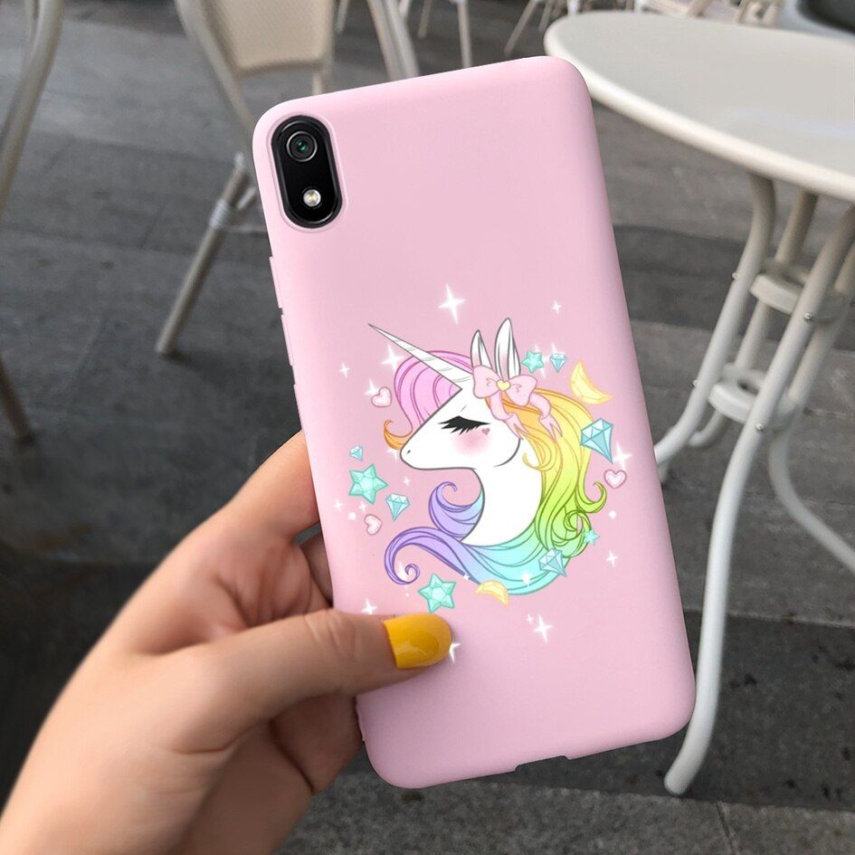 For Funda Xiaomi Redmi 7A Case Redmi7a Love Heart Flower Silicone Bumper Soft Phone Case for Redmi 7 7A Protect Back Cover 5.45\"