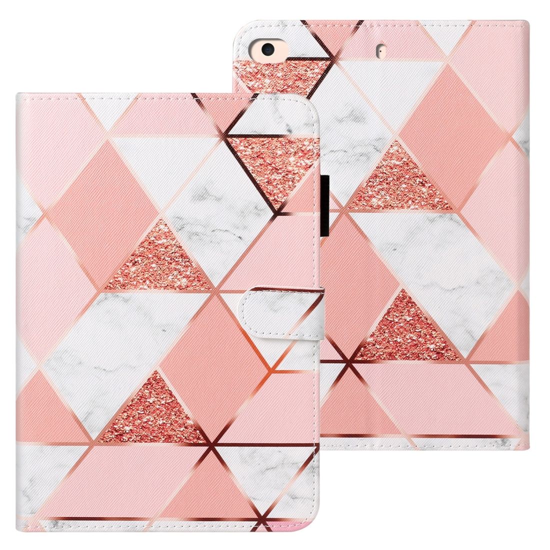 For iPad Mini / 5 / 4 / 3 / 2 Cross Texture Painted Horizontal  Leather Case with Sleep / Wake-up Function & Card Slot & Holder & Wallet(Magnolia)