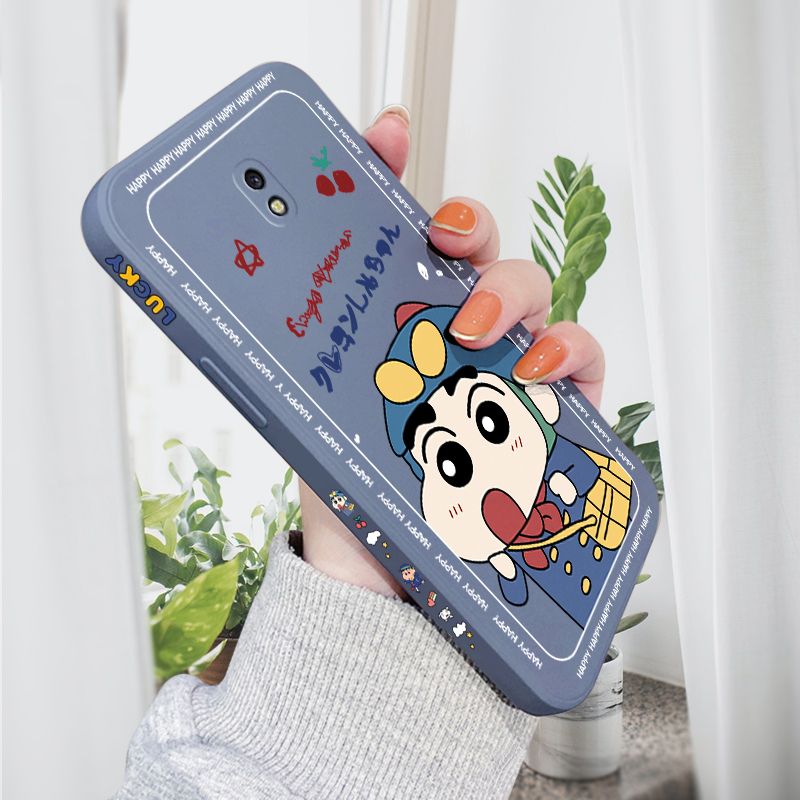AMORVOR for Samsung Galaxy J7 Pro Back Cover Cartoon Shin-chan Action Kamen Side design Soft Case Liquid Silicone Phone Cases