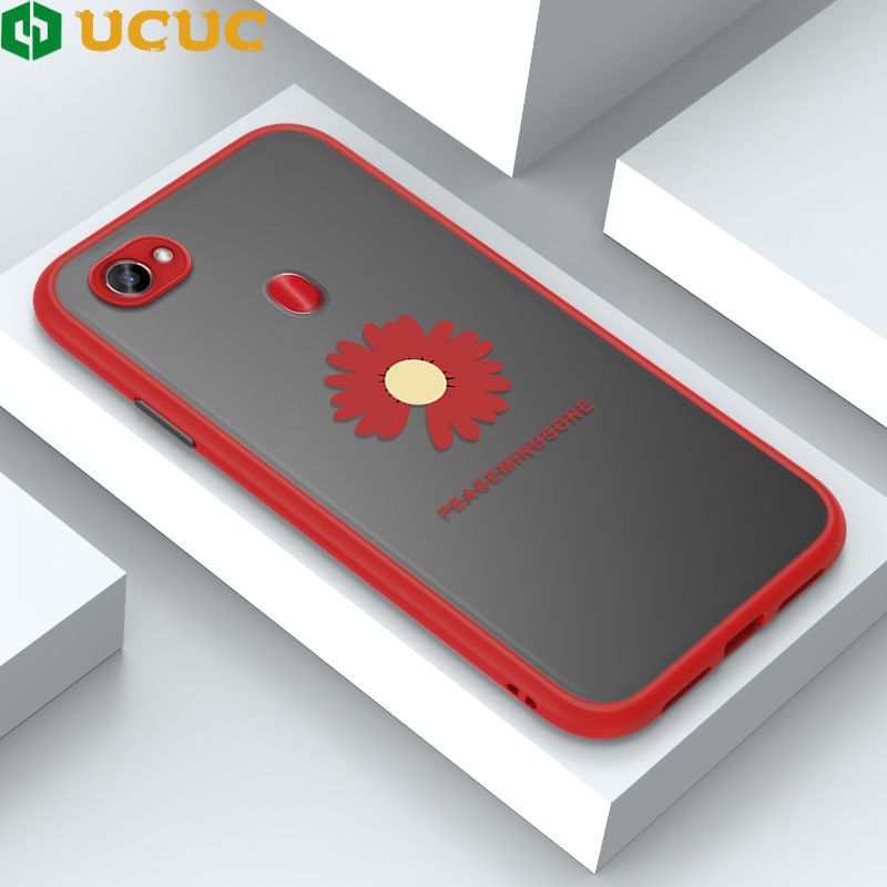 UCUC for OPPO F7 F7 Pro Back Cover INS Style Daisy Frosted Transparent Hard Phone Case Thin Shockproof Full Cover Camera Protect Case
