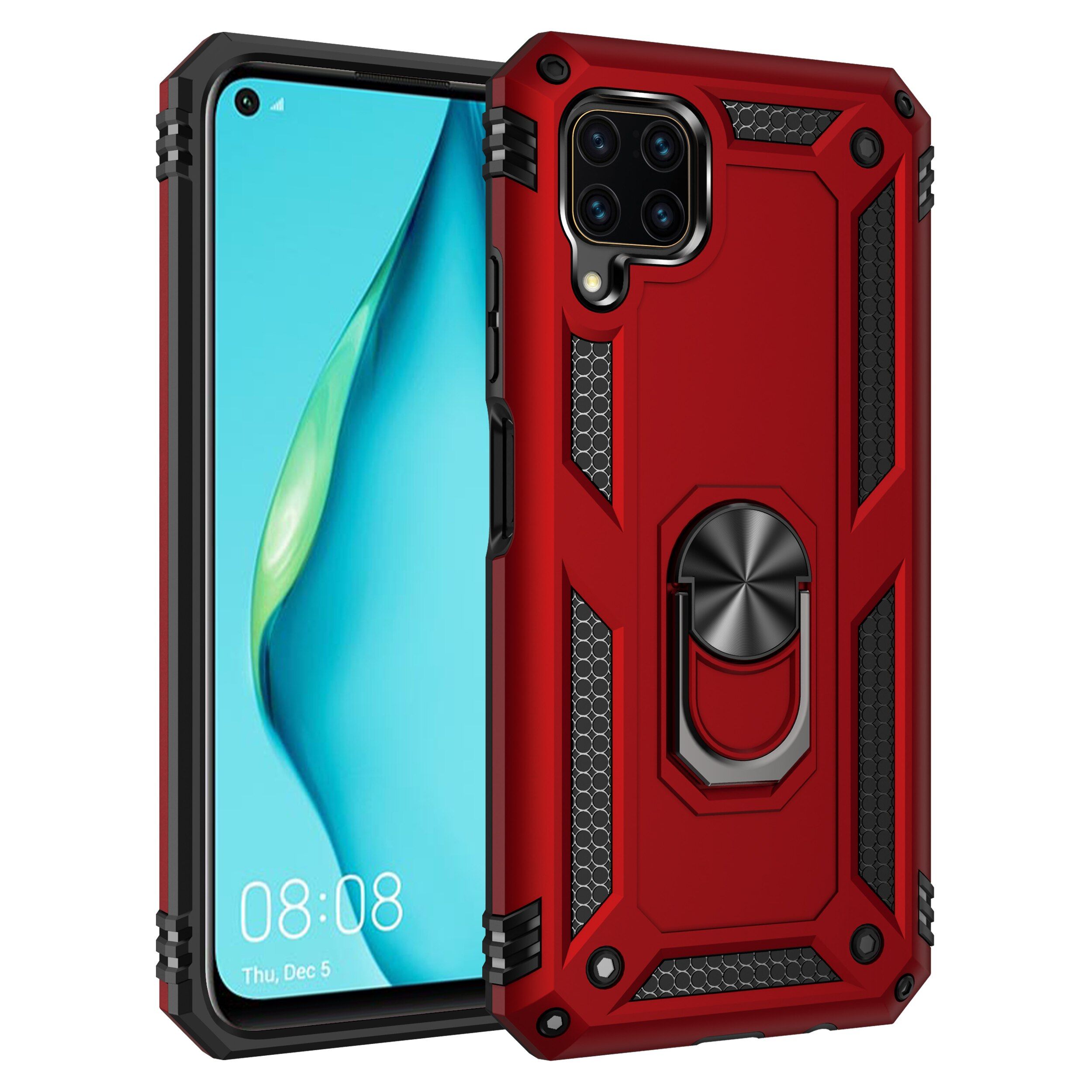 Shockproof Case for Huawei P40 Lite Case Bumper on Huawei P40 Lite Military Armor Magnetic Car Holder Phone Cover