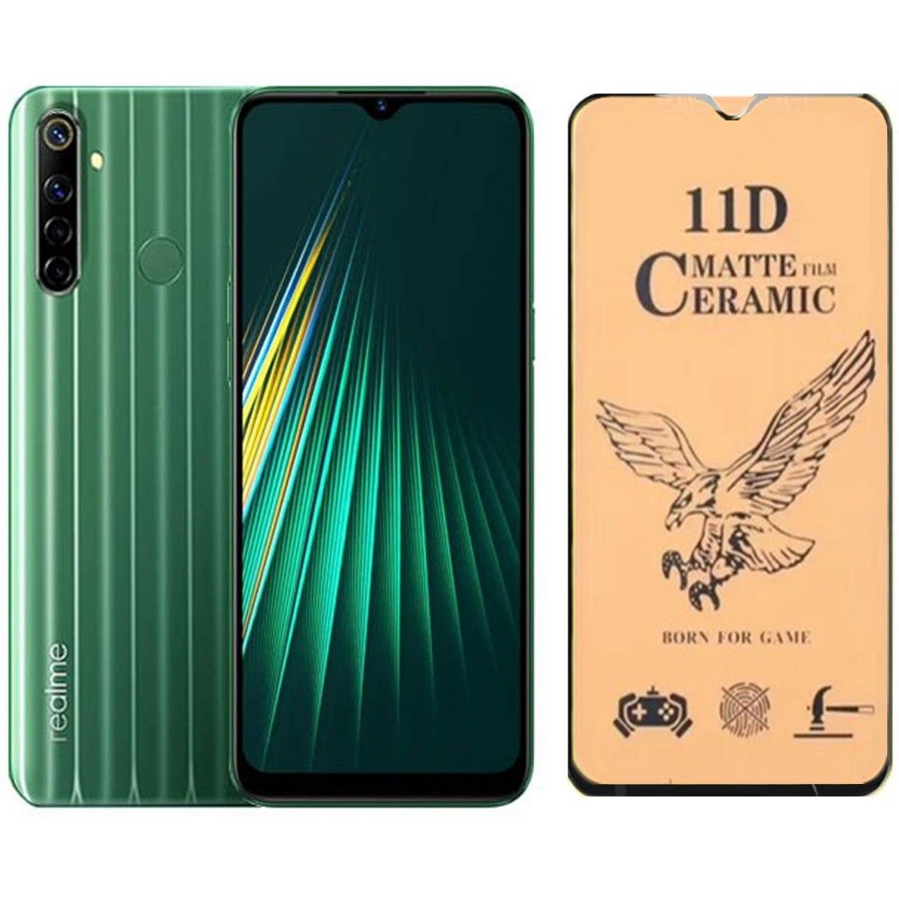 Realme 5 সিরামিক এজ টু এজ অ্যান্টি ব্রোকেন ফুল স্ক্রিন কভারড সিরামিক ফিল্ম স্ক্রিন প্রোটেক্টর
