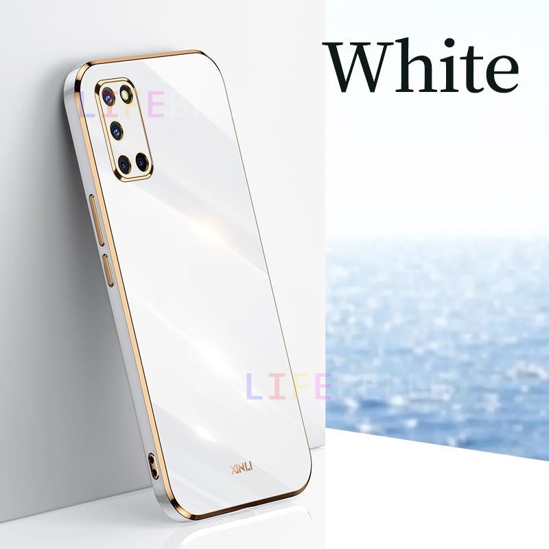 Casing for OPPO A52 / OPPO A92 Case, Ultra Thin Shiny Plating Square Edge Phone Cases Soft TPU Silicone Premium Shockproof Bumper Casing Protective Cover Women Girls Lady
