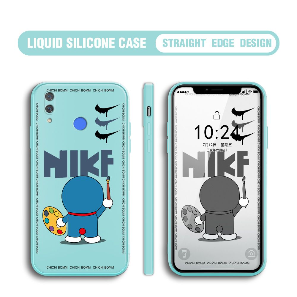 BILI for Huawei Nova 3 Back Cover Cartoon Clown Multicolor Liquid Silicone Phone Case Soft Square Lens Protection Phone Cases