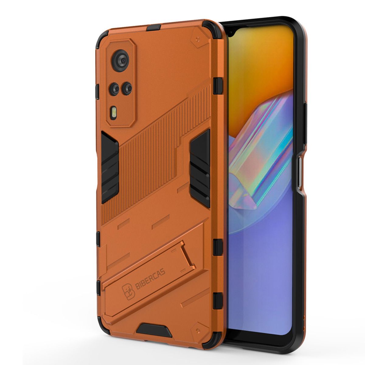 Lenuo Punk-Casing For Vivo Y51 Y31 2020 / Y51A Y53s 4G Back Cover Eight-Color Anti-Fall And Anti-Slip Phone Bracket Lens Protection Cover Lovers Case