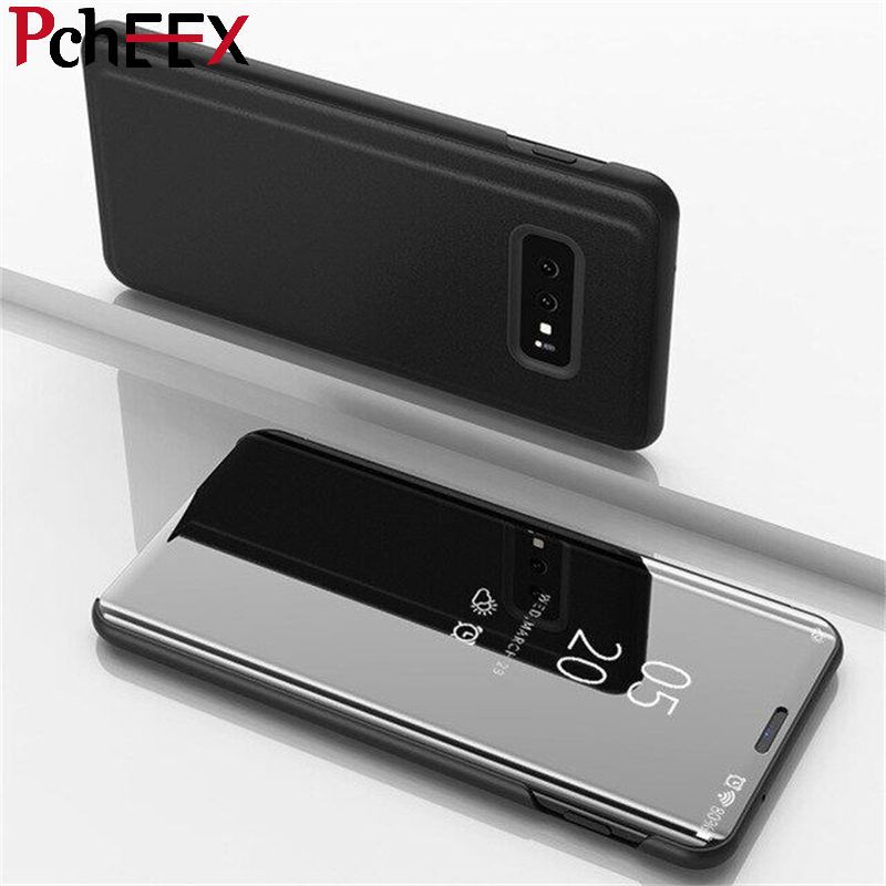 For Samsung Galaxy A52 Phone Case, Smart Clear View Cover Flip Stand Mirror Casing