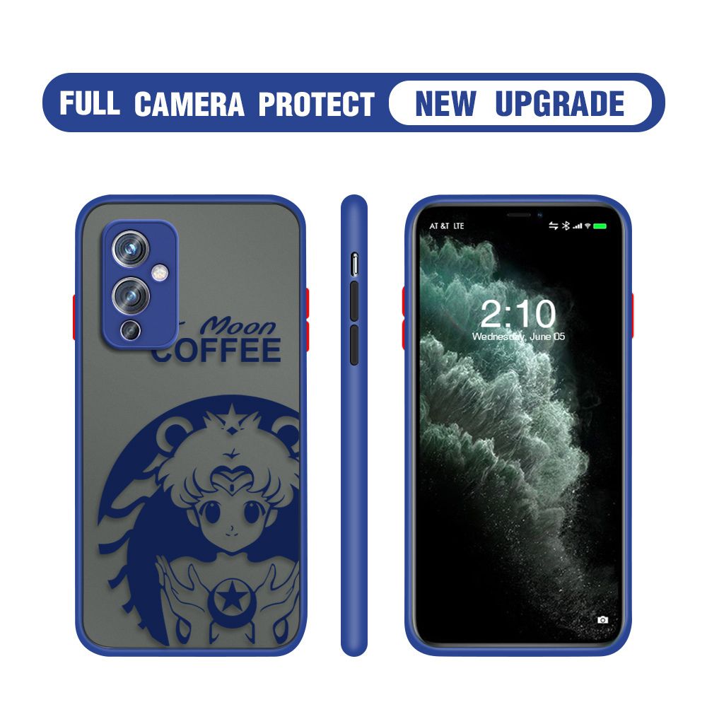 Hontinga for OnePlus 9 Case Sailor Moon Cases Edge Frosted Transparent Phone Cover