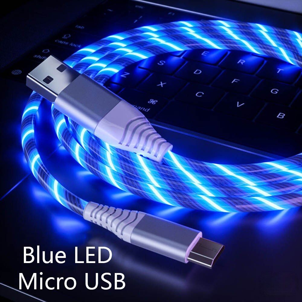 3IN1 USB Cable LED Luminous Micro USB Type C Cable Quick Charge 3.0 Fast Charger Data Line Lighting Wire for Redmi Note 8 9 Pro