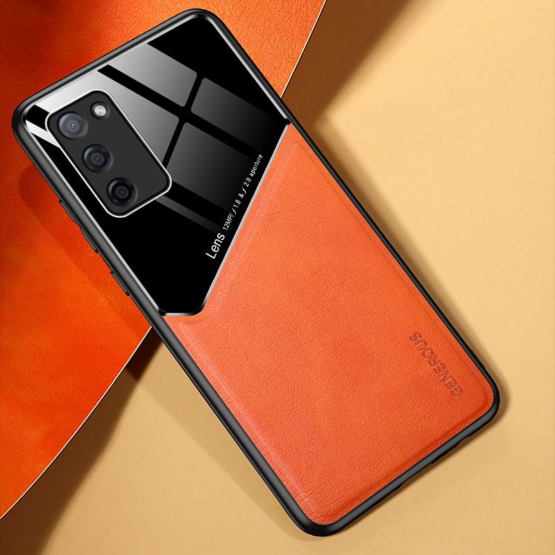 Case for OPPO A55 5G Fashion Leather Style Anti-drop Lens Protective Cover Compatible with Magnetic Car