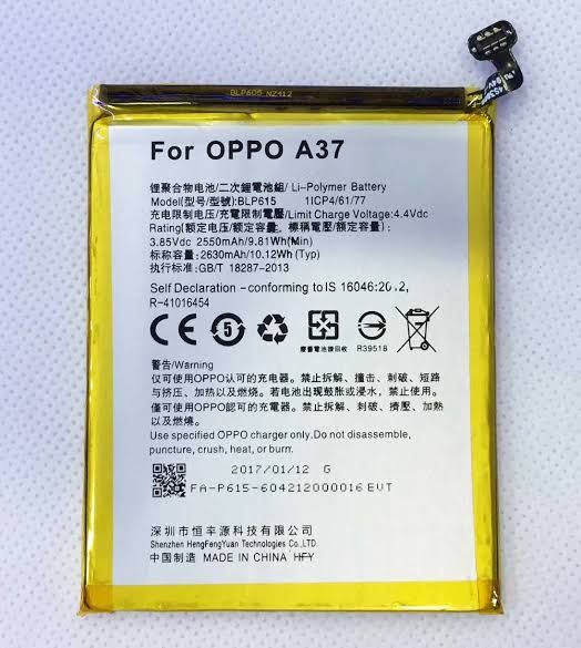 Oppo A37 Battery BLP615 Model