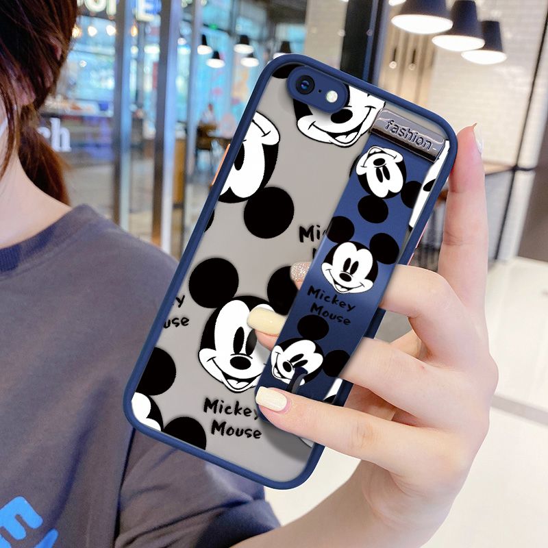 UCUC for iPhone 6 Wrist Strap Case Cute Mouse Avatar Wristband Printing Cover Shockproof Ultra Thin Phone Case