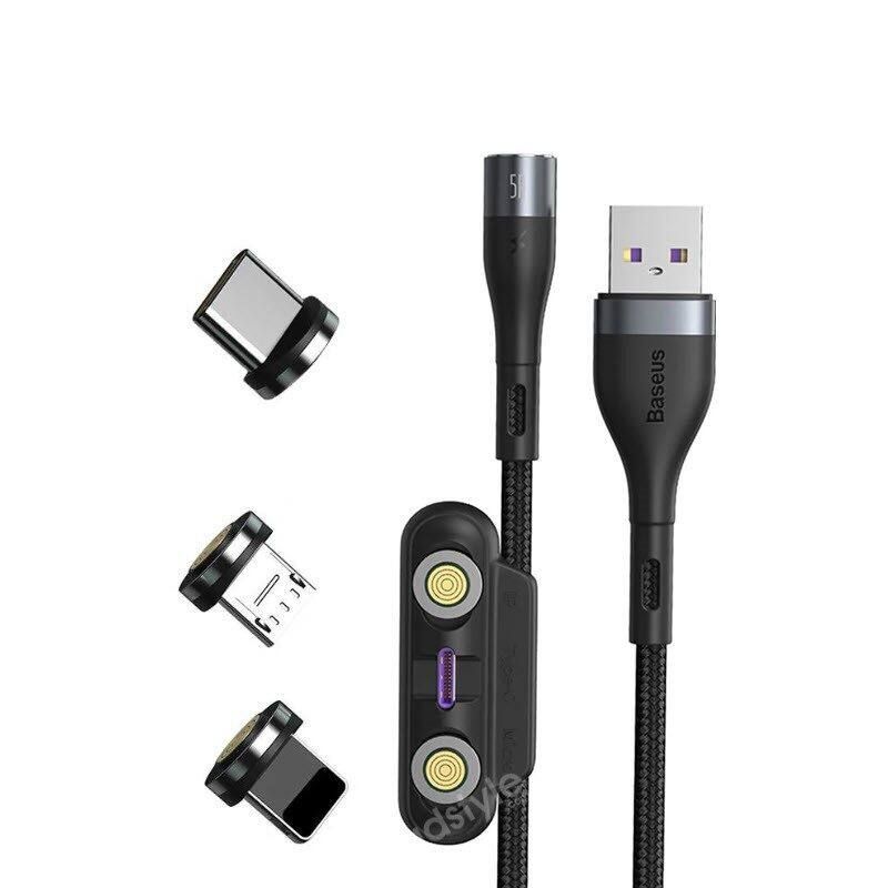 Product details of Baseus Zinc Magnetic Safe Fast Charging Data Cable Type C, Lightning, Micro ( 3 in 1 )