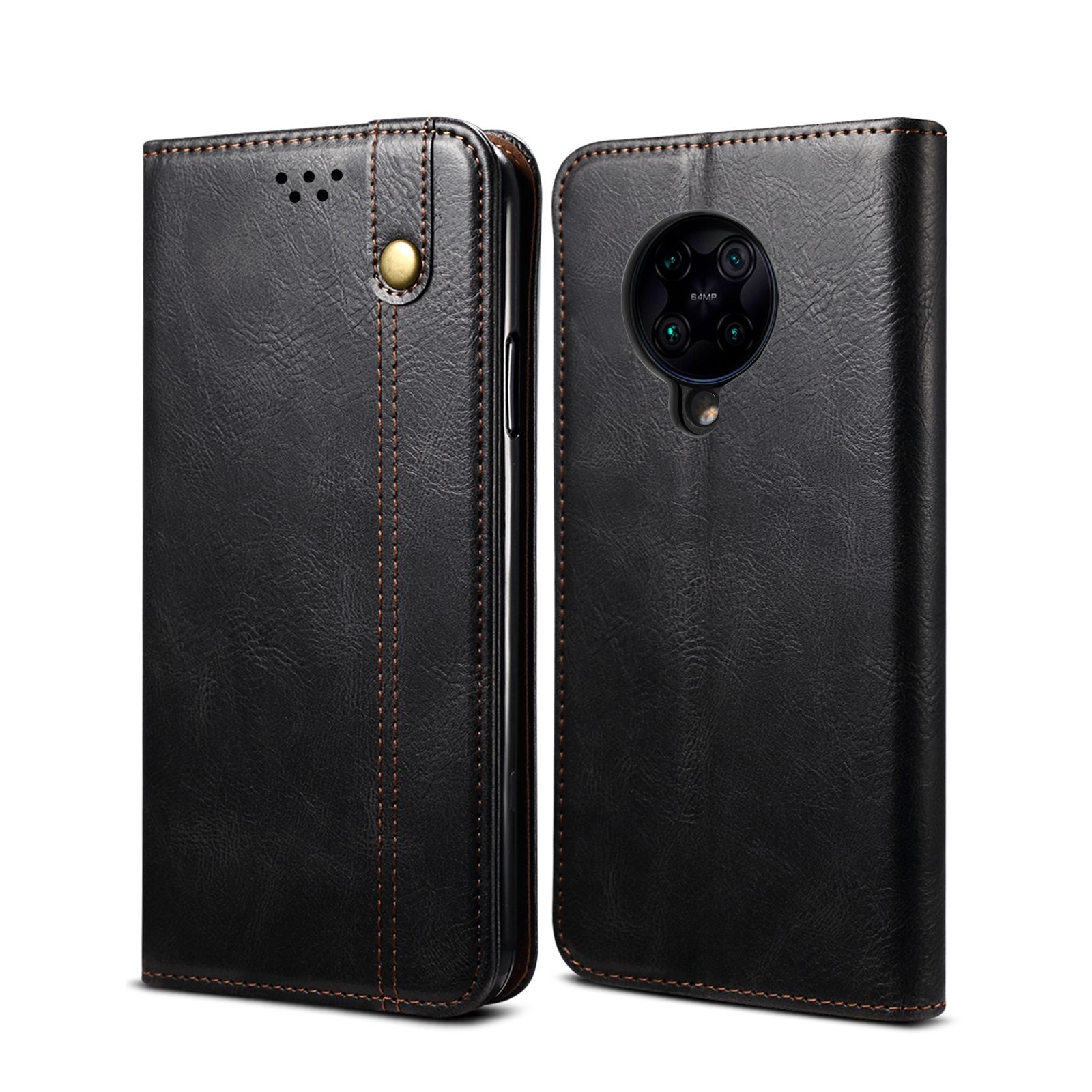 For Xiaomi Poco F2 Premium PU Leather with Card Slots and Magnetic Closure Flip Wallet Stand Cover