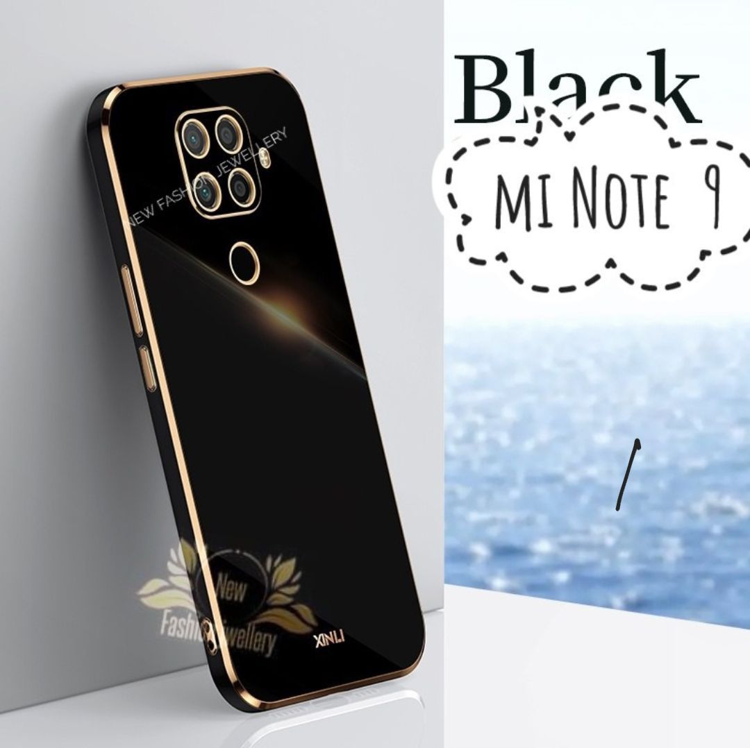 For Redmi Note 9 Ultra-thin plating Square Silicone Case with lanyard LATEST FASHION CASE