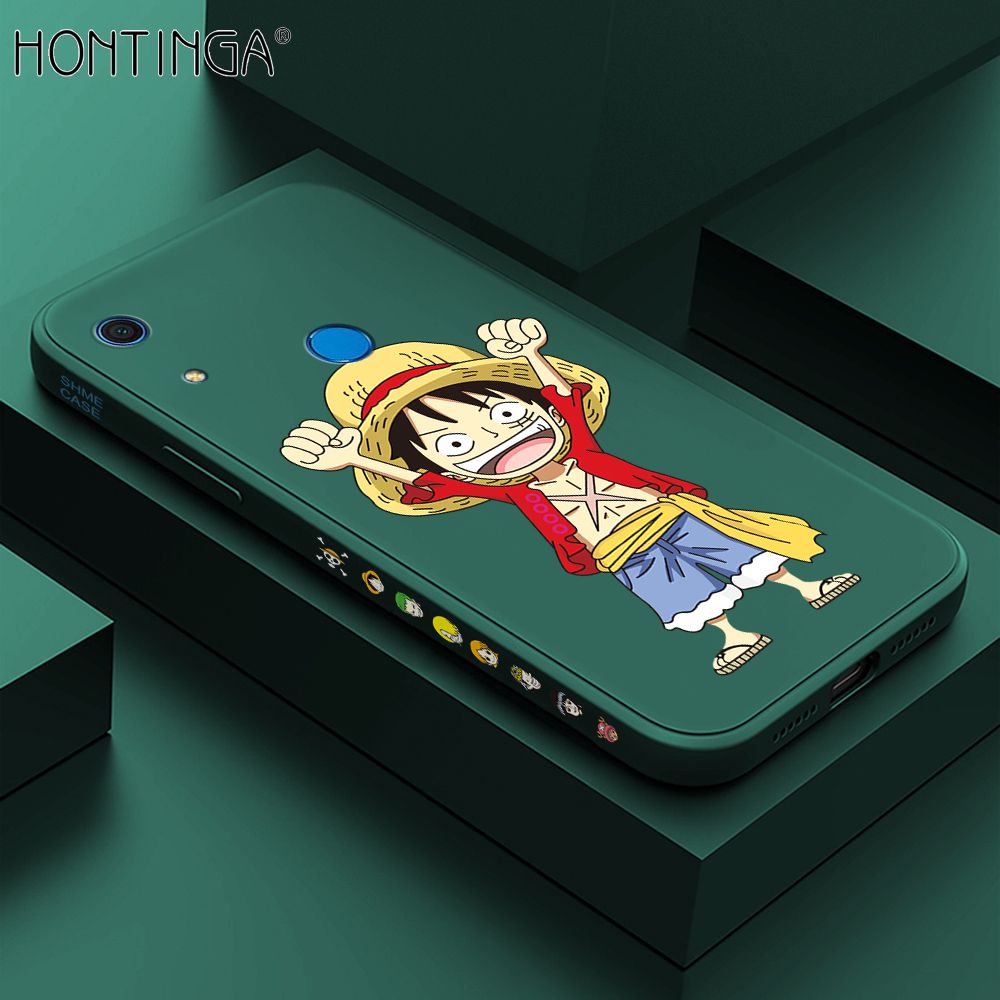 Hontinga for Huawei Y6S Case Side Design Anime Cartoon Luffy Back Cover Soft Square Edge Pattern Liquid Silicone Trend Phone Cases