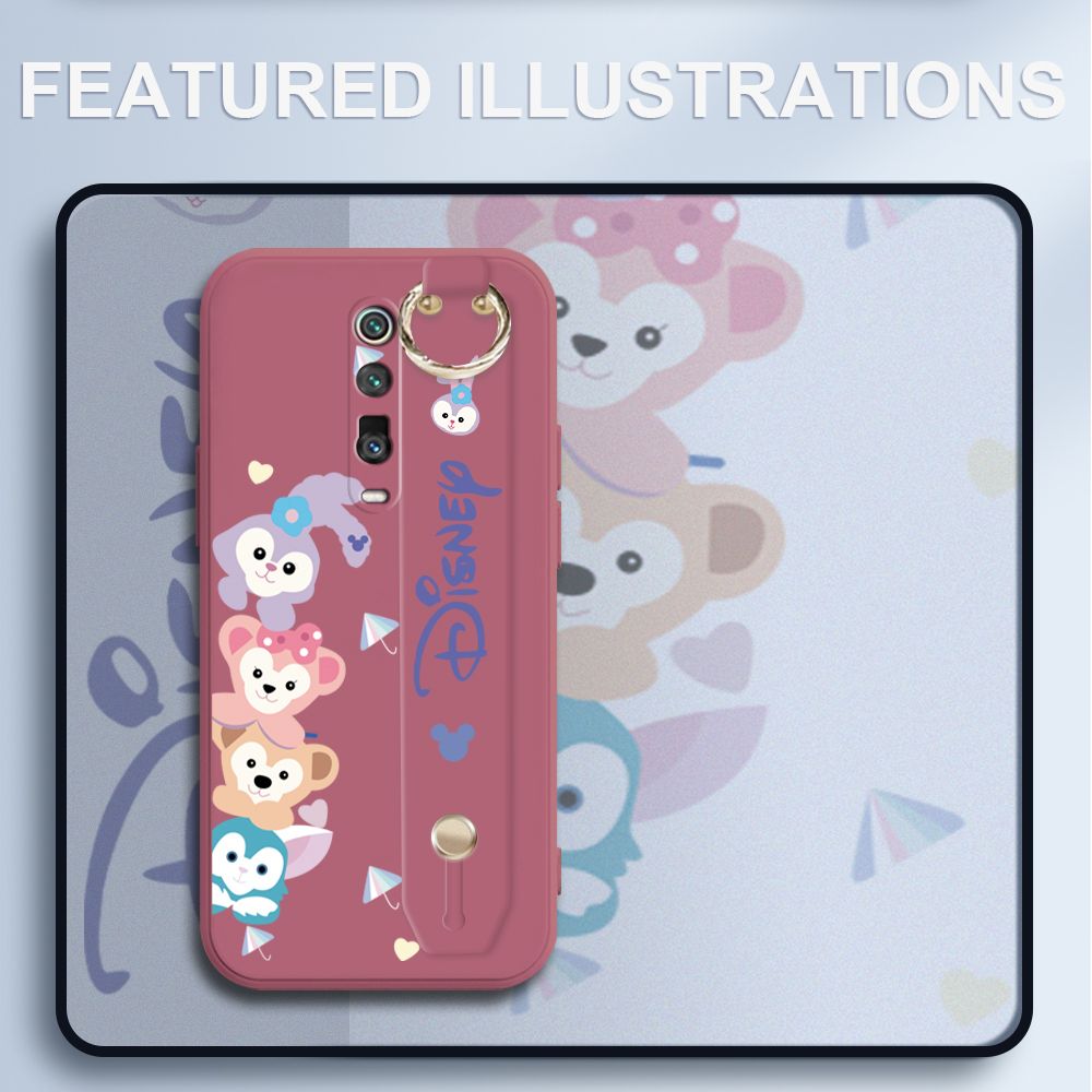 UCUC for Xiaomi Redmi K20 Wrist Strap Case Creative Cartoon Cute Bunny Cover Ultra Thin Anti Fall Liquid Silicone Phone Case
