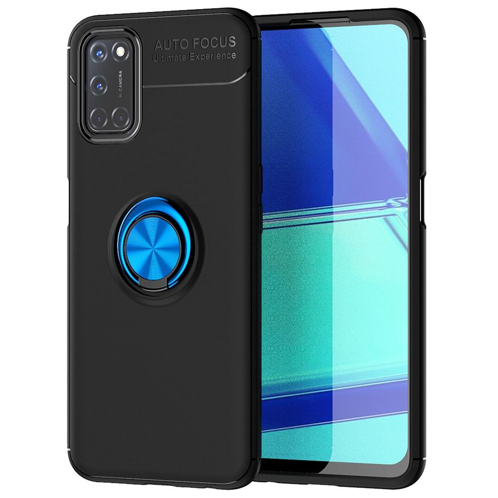 For OPPO A52 360 Degree Rotating Ring Holder (Compatible with Magnetic Car Mount) Resilient TPU Drop Protection Case Cover