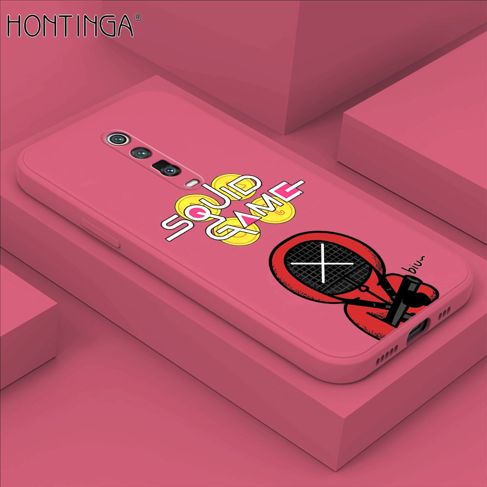Hontinga for Redmi K20 / K20 Pro / Xiaomi Mi 9T / 9T Pro Case Fashion Cartoon Electric Baton Judge Role Phone Cover Square Liquid Silicone Trend Phone Case