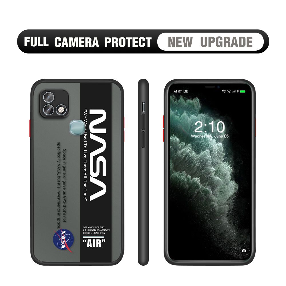 Hontinga for Infinix Smart 5 Pro Case Astronaut Space Logo Cases Edge Frosted Transparent Phone Cover