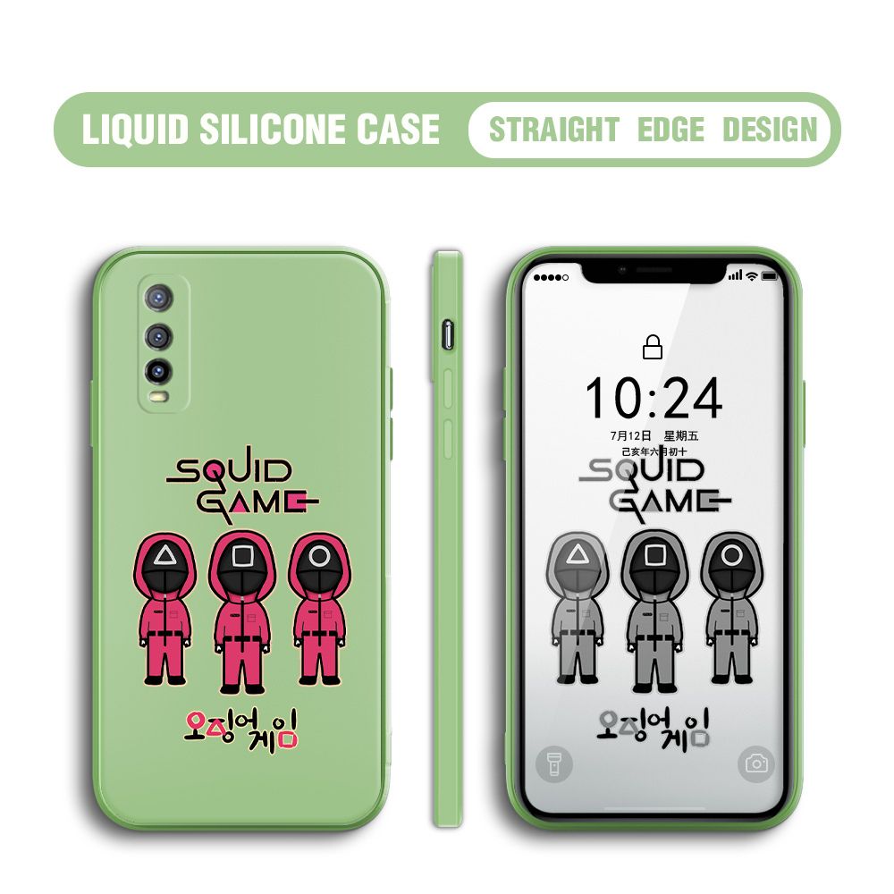 UCUC for Vivo Y51s Case Trend Cartoon Korean Squid Phone Cover Liquid Silicone Case Phone Protective Case