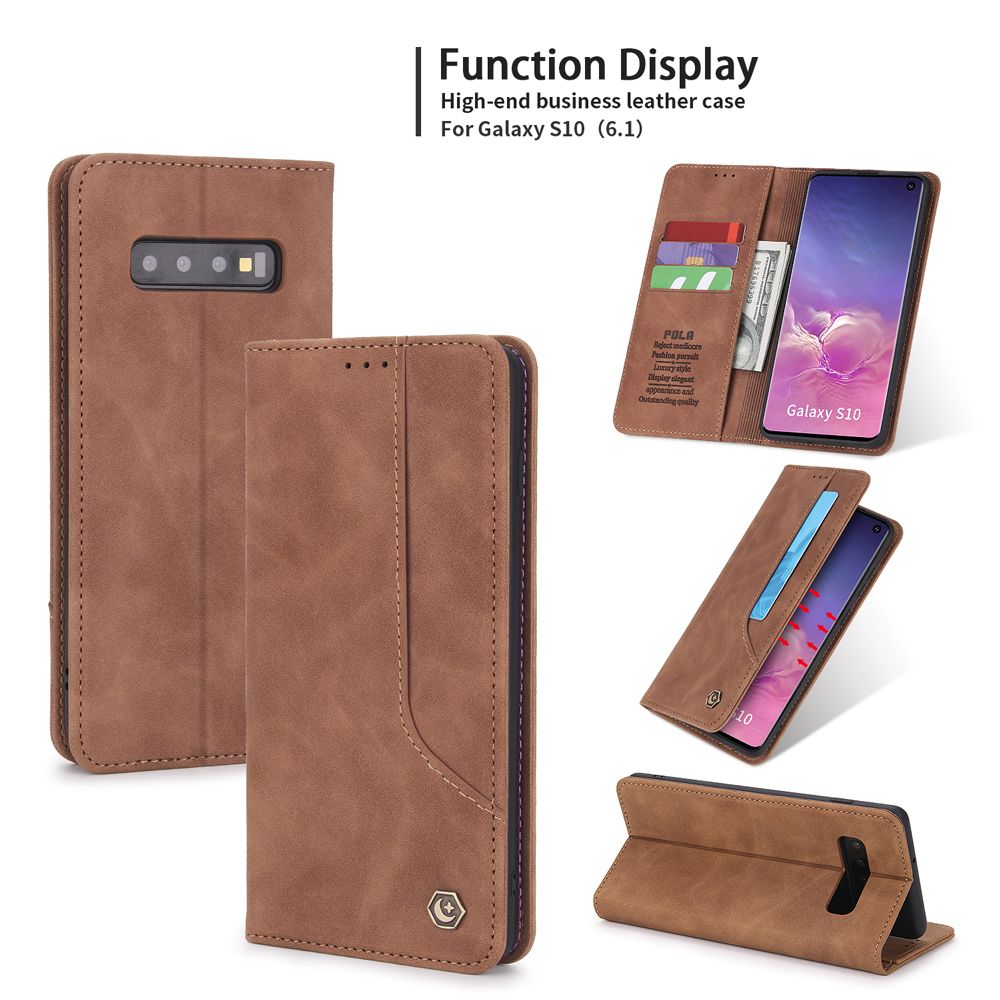 Case For Samsung Galaxy S10 Phone Case Premium Retro Leather Magnetic Card Wallet Holder Case Shockproof TPU Inner Flip Stand Cover