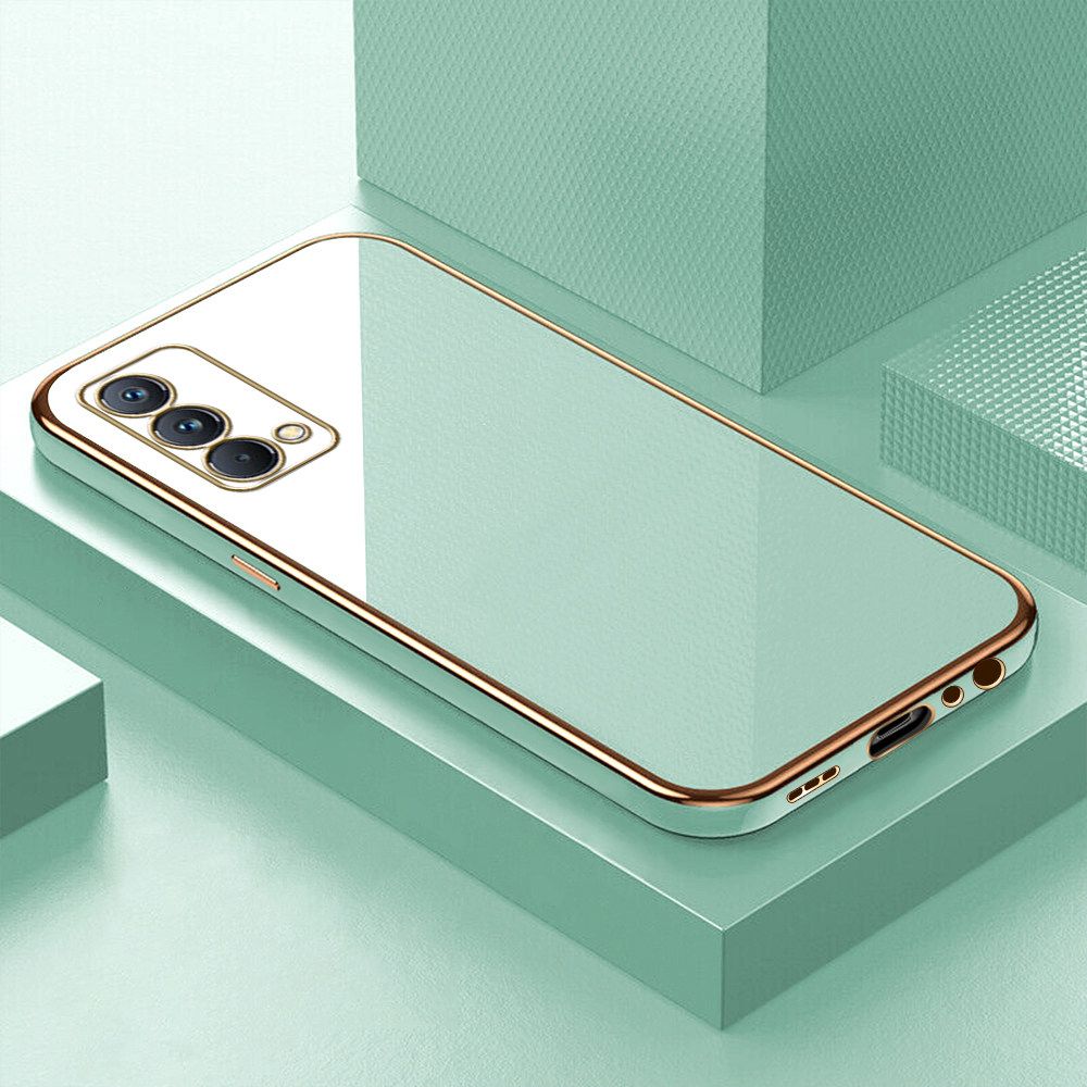Luxury 6D Plating Soft Casing Silicone Square Frame Phone Case For Realme GT Master Case Shiny Bling Back Cover + Free Lanyard