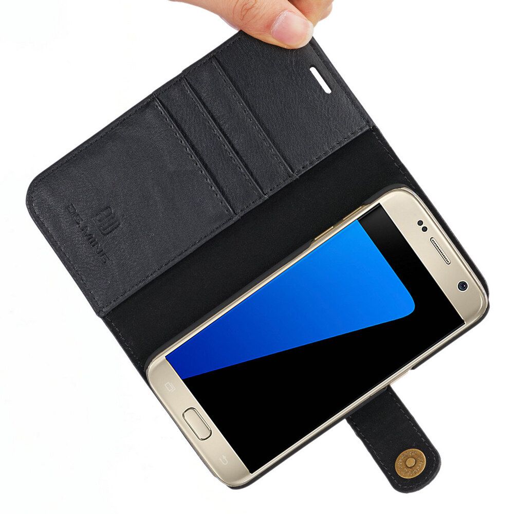 For Samsung Galaxy S7 Split Type Magnetic Attraction and Buckle Premium Leather Wallet Protective Case Cover