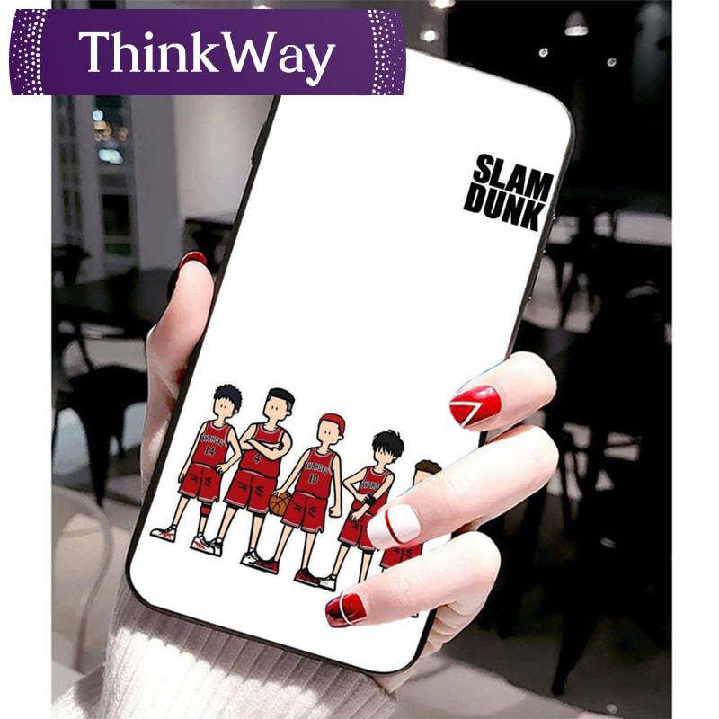 Anti-drop phone case for OPPO A12S A12E A12 A15 A15S A3s A5S A5 A8 A9 A31 A32 A53 A73  4G A52 A72 A92 A59 A83 A93 Slamdunk anime Soft Black Silicone Cover Case