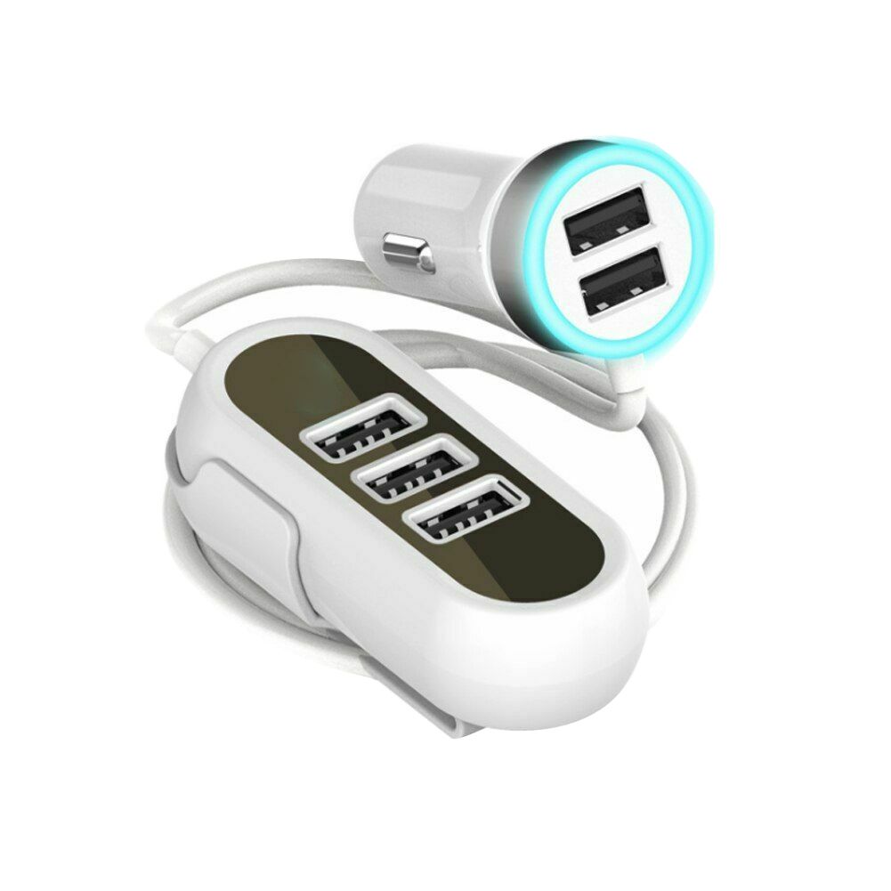 Front and Rear Seat 5 USB PD18W QC3.0 Fast Charging Wired Car Charger Adapter