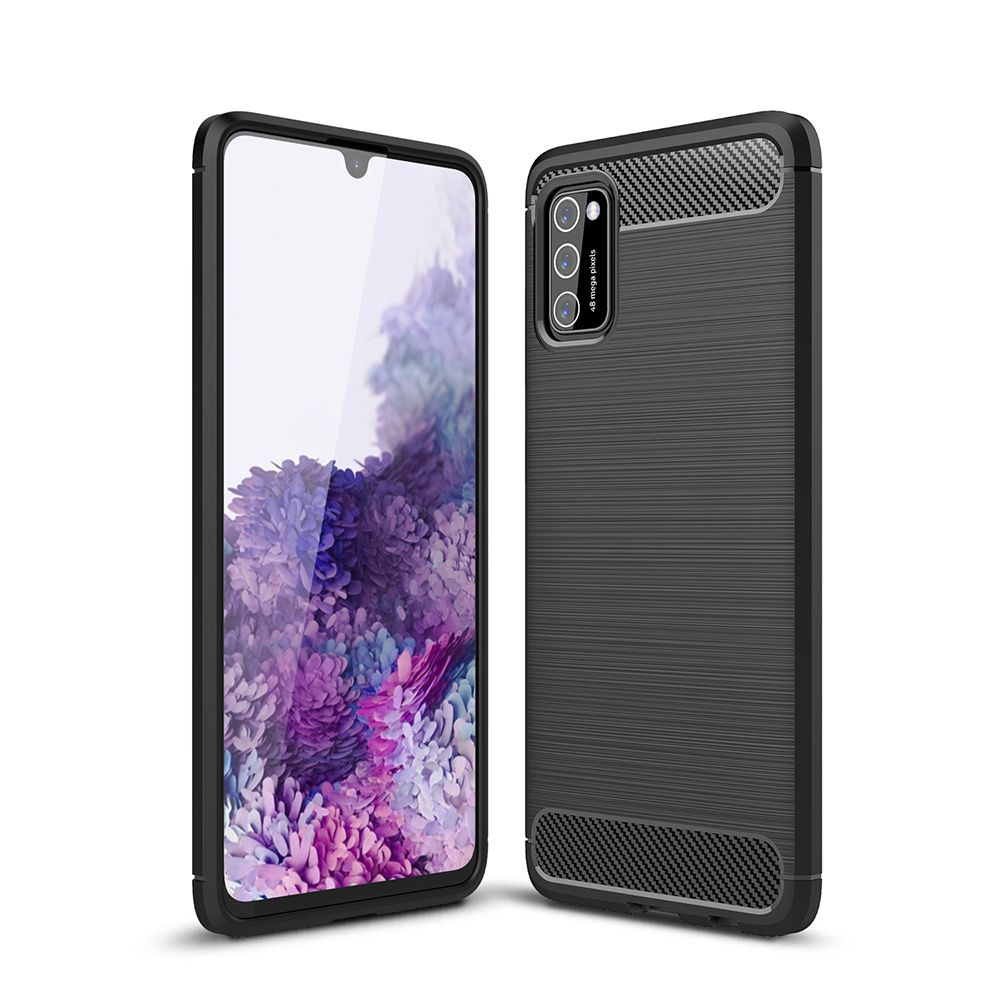 Naxtop Carbon Fiber Brushed Soft TPU Cover Non-Slip Protective Phone Case For Samsung Galaxy A21S / A11 / A31 / A41