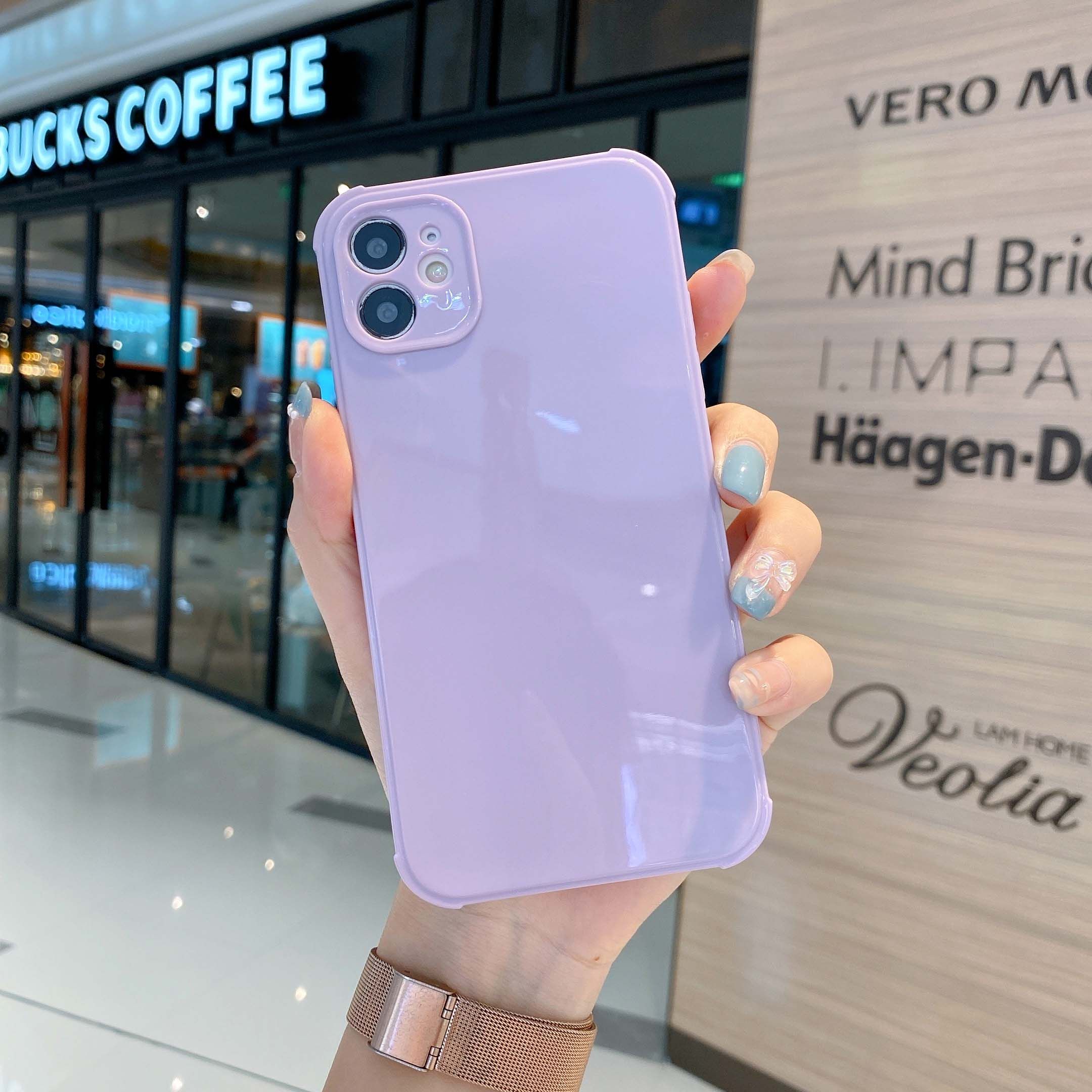 Candy Color Airbag Soft Tpu Phone Cases for iPhone 11 Pro 12 13 Pro Max Mini Shockproof Cover for iPhone 7 8 Plus XR XS Max Se