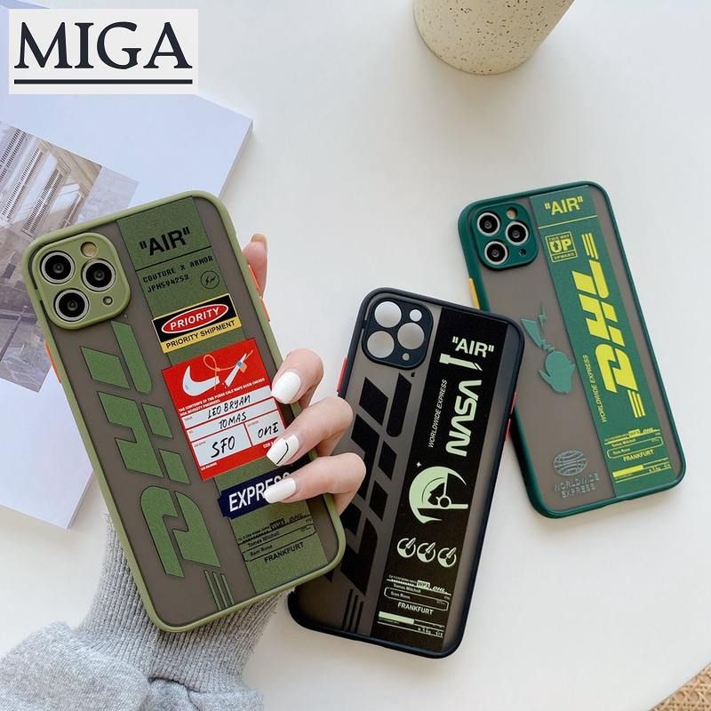 For iPhone 12 Mini/iPhone 12 Pro Max/iPhone 11Pro Max/iPhone XS Max XR 8Plus 7 6sPlus Case, Fashion DHL Pattern Matte Hard PC Back Cover Shockproof Camera Protection Phone Case