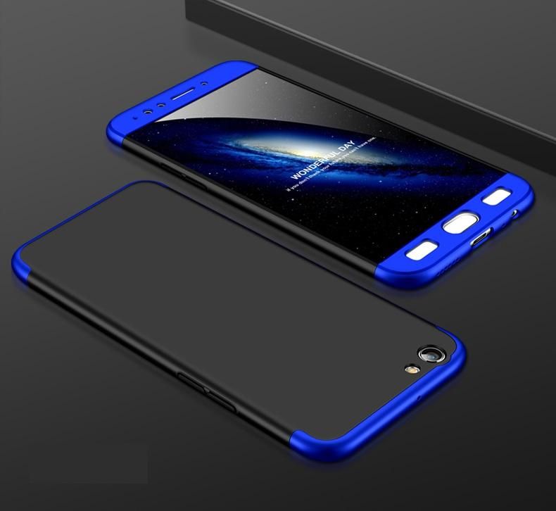 Oppo A77 360 Degree GKK Phone Back Cover - Black and Blue