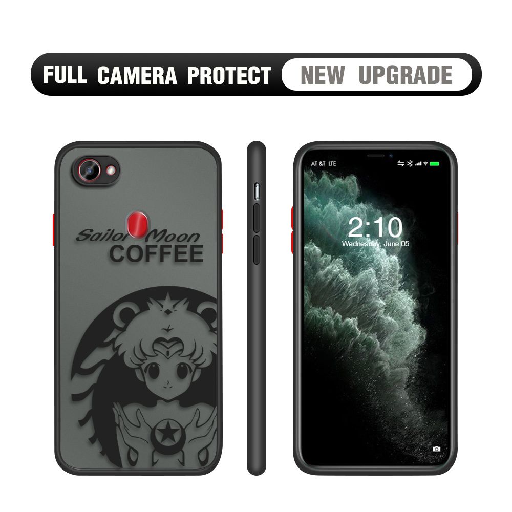 Hontinga for OPPO F7 Case Sailor Moon Cases Edge Frosted Transparent Phone Cover