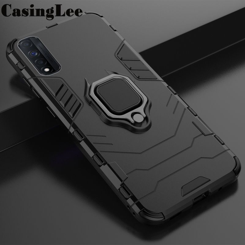 Protect Cover For Realme Narzo 30 Case Shockproof Armor Stand with Holder Car Magnetic Ring Back Cover For Realme Narzo30 Phone cases For girls and Boys