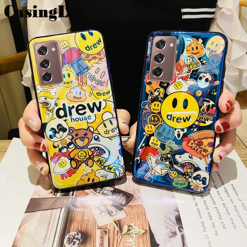 Protect Cover For Galaxy Z fold 2 Case Shockproof Fashion Cartoon Smile Face Blue Light Silicone Soft Back Cover for Galaxy Z fold2 Zfold2 case Phone Cases