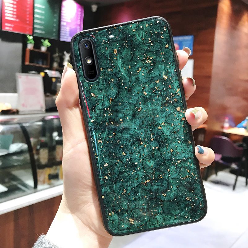 For Xiaomi Redmi 9A Case Marble Agate Jade Purple Green Design Soft Silicone Protector Xiaomi Redmi 9A Back Cover