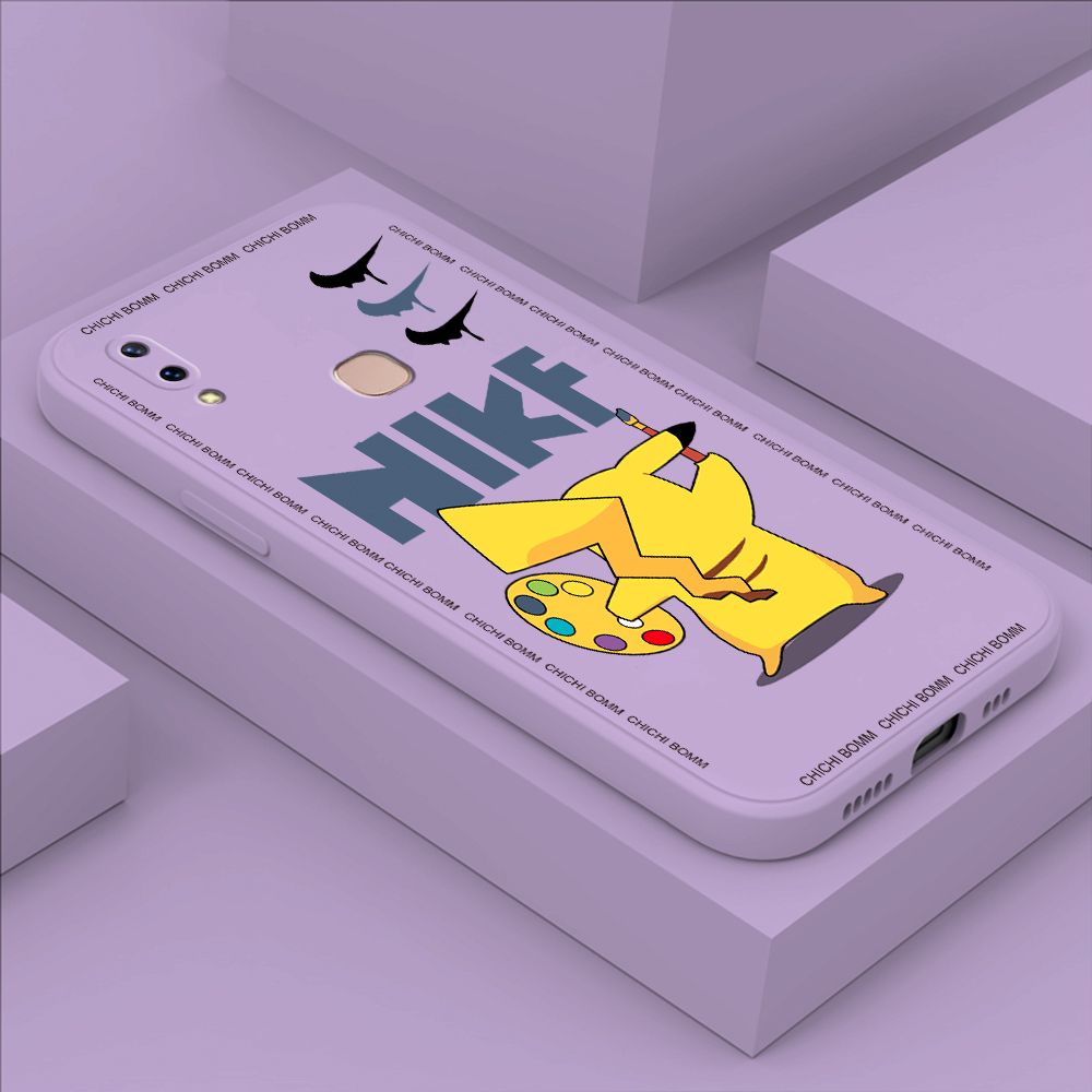 Hontinga for Vivo Y85 Case Fashion Cartoon Animals Phone Case Phone Case Soft Square Edge Silicone Cases Full Lens Cover Shockproof Protection Cover