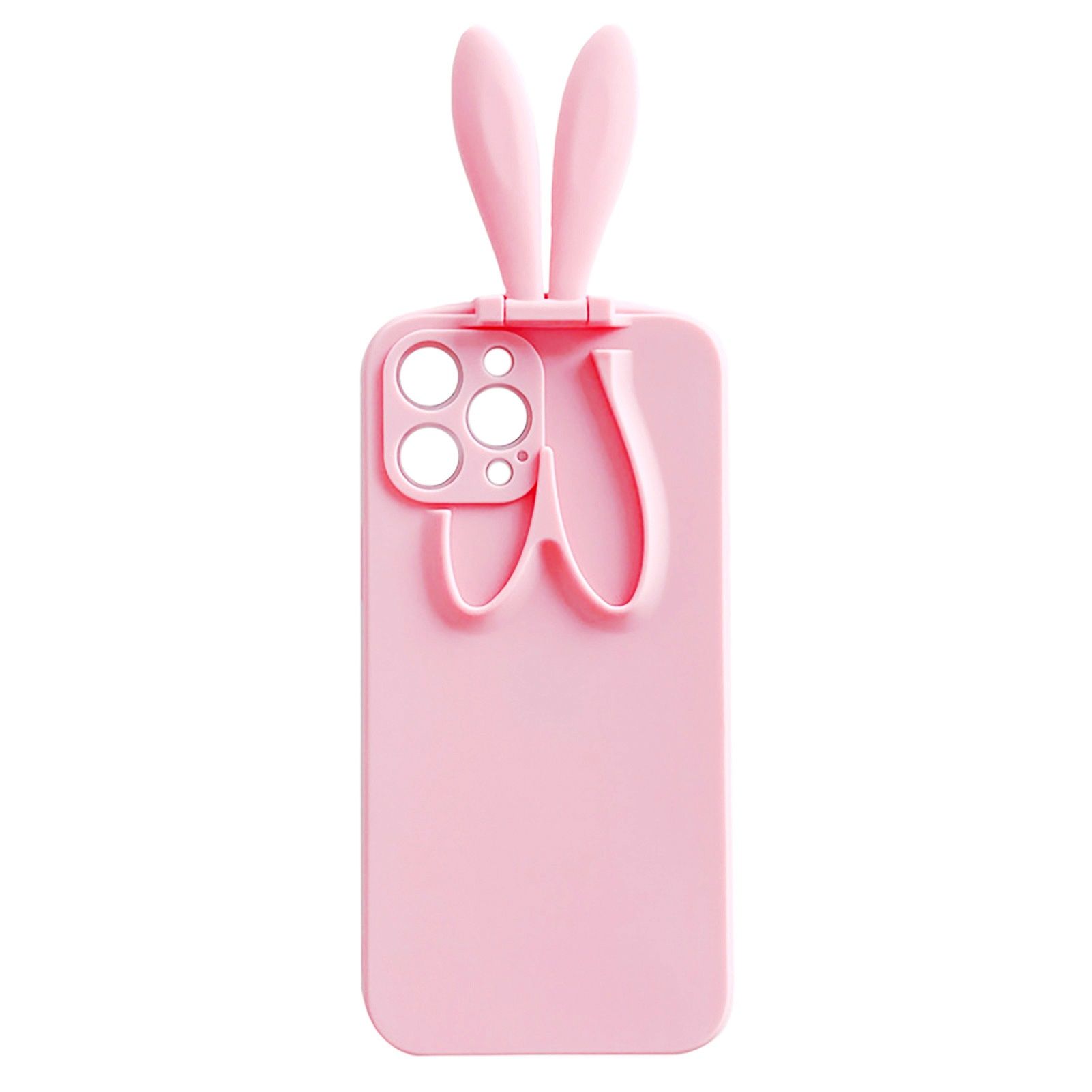 Phone Protective Case Anti-impact Anti-scratch Lightweight Adorable Folding Rabbit Ear Solid Color Back Shell for iPhone 11 Pro Max/11 Pro/11/XS Max/XR/X/XS/12/12 Pro/12 Pro Max