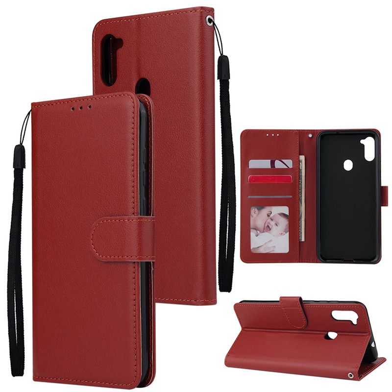 For Samsung Galaxy A11 Light Luxury PU Leather Case 6.4 inches Inner Card Slot Holder TPU Back Cover Flip Case
