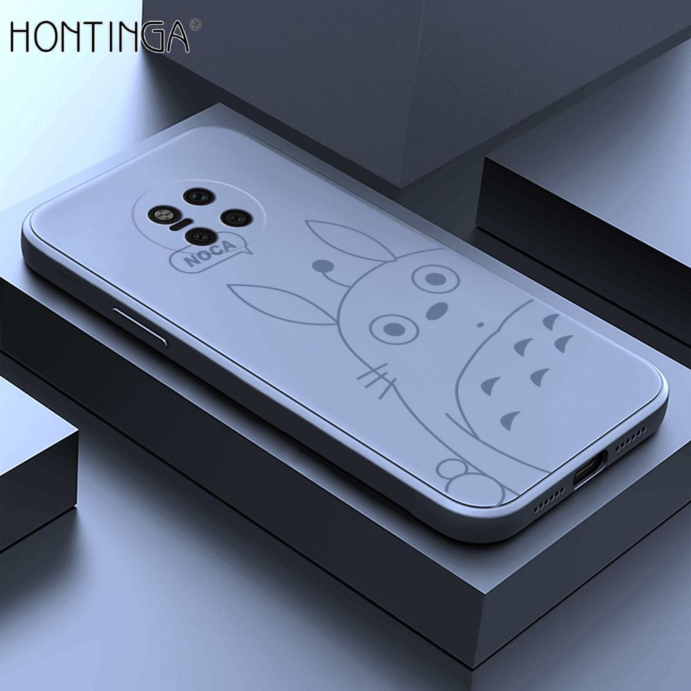 Hontinga for Huawei Mate20 Pro Case Cartoon Cute Totoro Pattern Back Cover Soft Square Edge Liquid Silicone Phone Cases