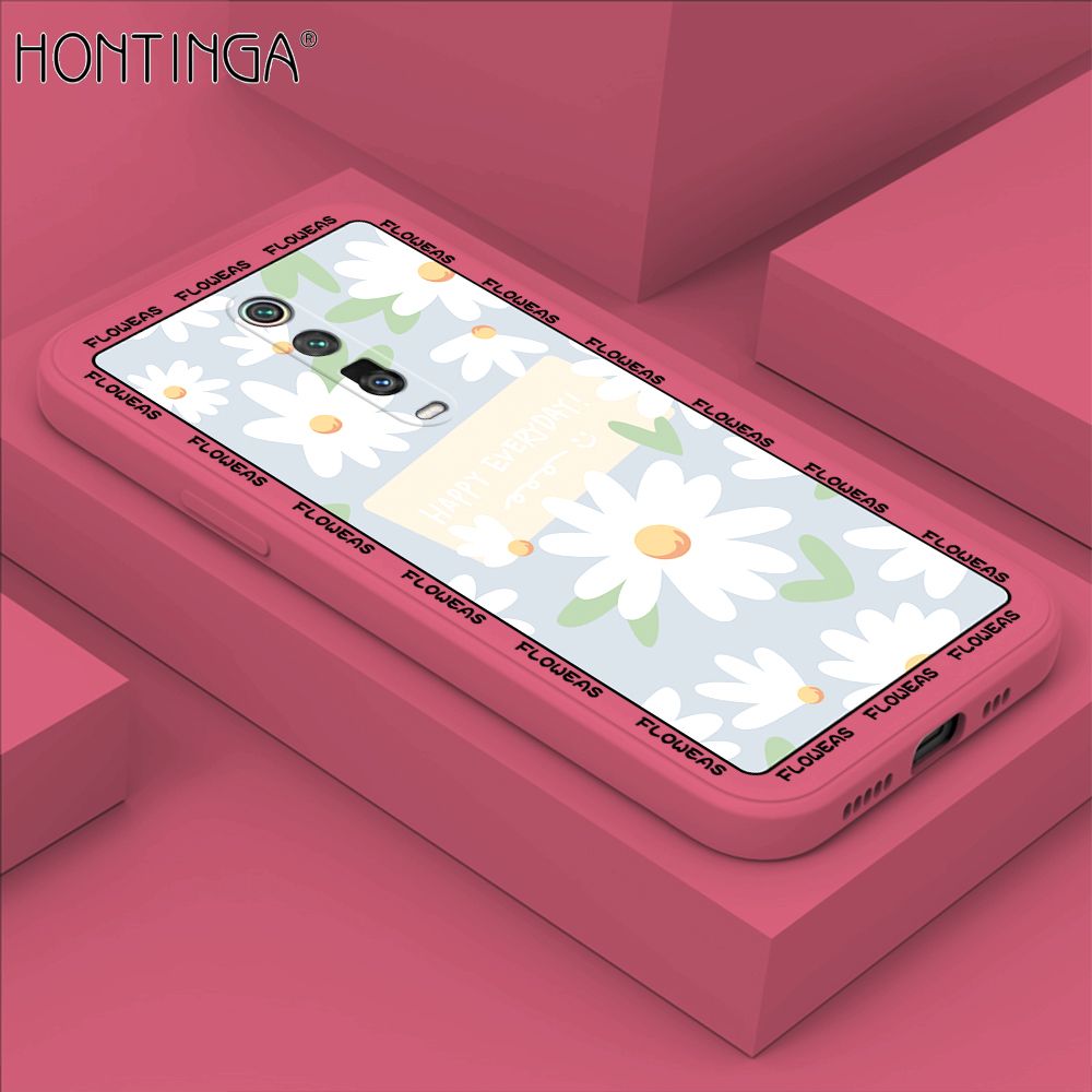 Hontinga for Redmi K20 / K20 Pro / Xiaomi Mi 9T / 9T Pro Case Beautiful Daisy Flower Phone Case Phone Case Soft Square Edge Silicone Cases Full Lens Cover Shockproof Protection Cover