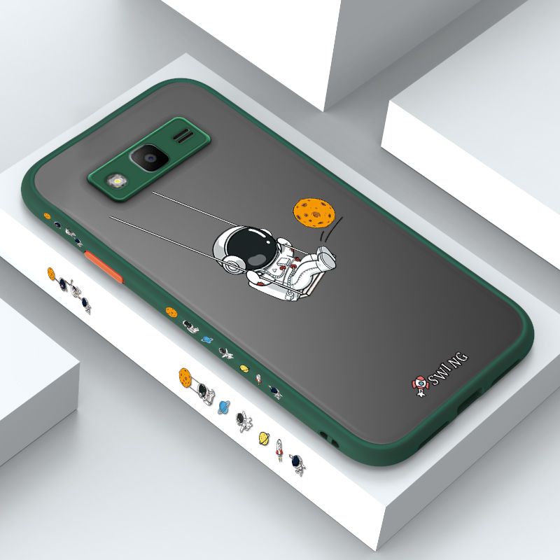 ZeroQiQi for Samsung J2 Prime Case Astronaut Swinging Side Printing Cover Frosted Ultra Thin Protective Anti Fall Phone Case