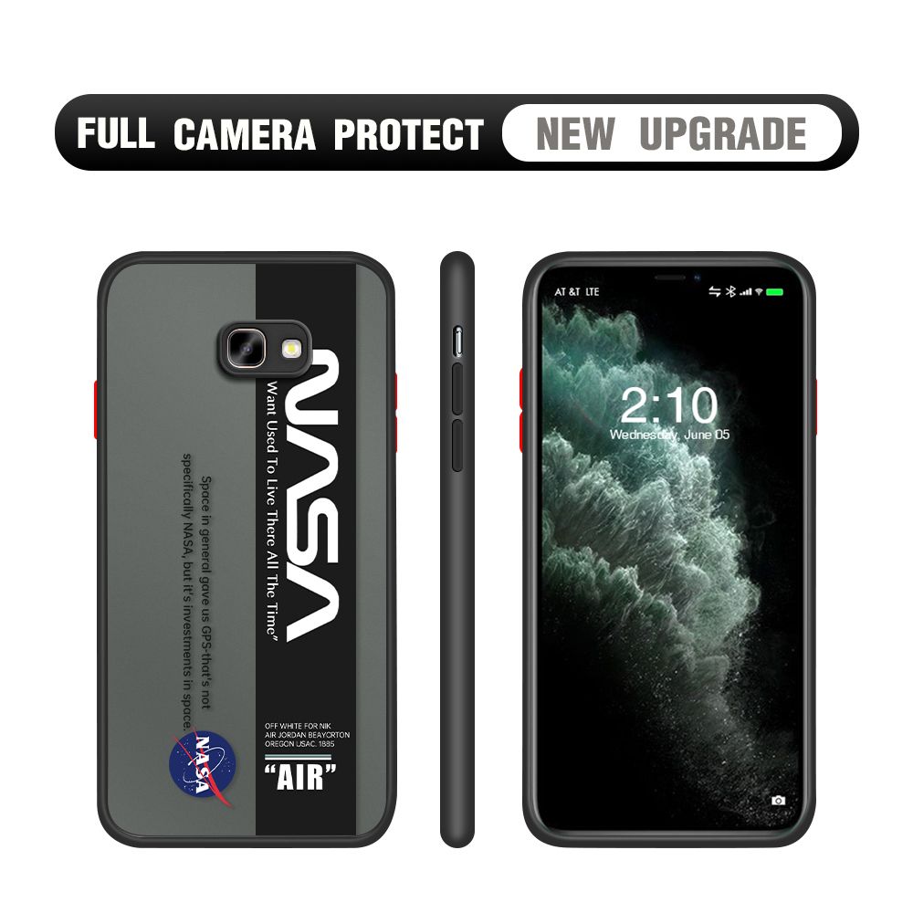 Hontinga for Samsung J4 Plus 2018 Case Astronaut Space Logo Cases Edge Frosted Transparent Phone Cover