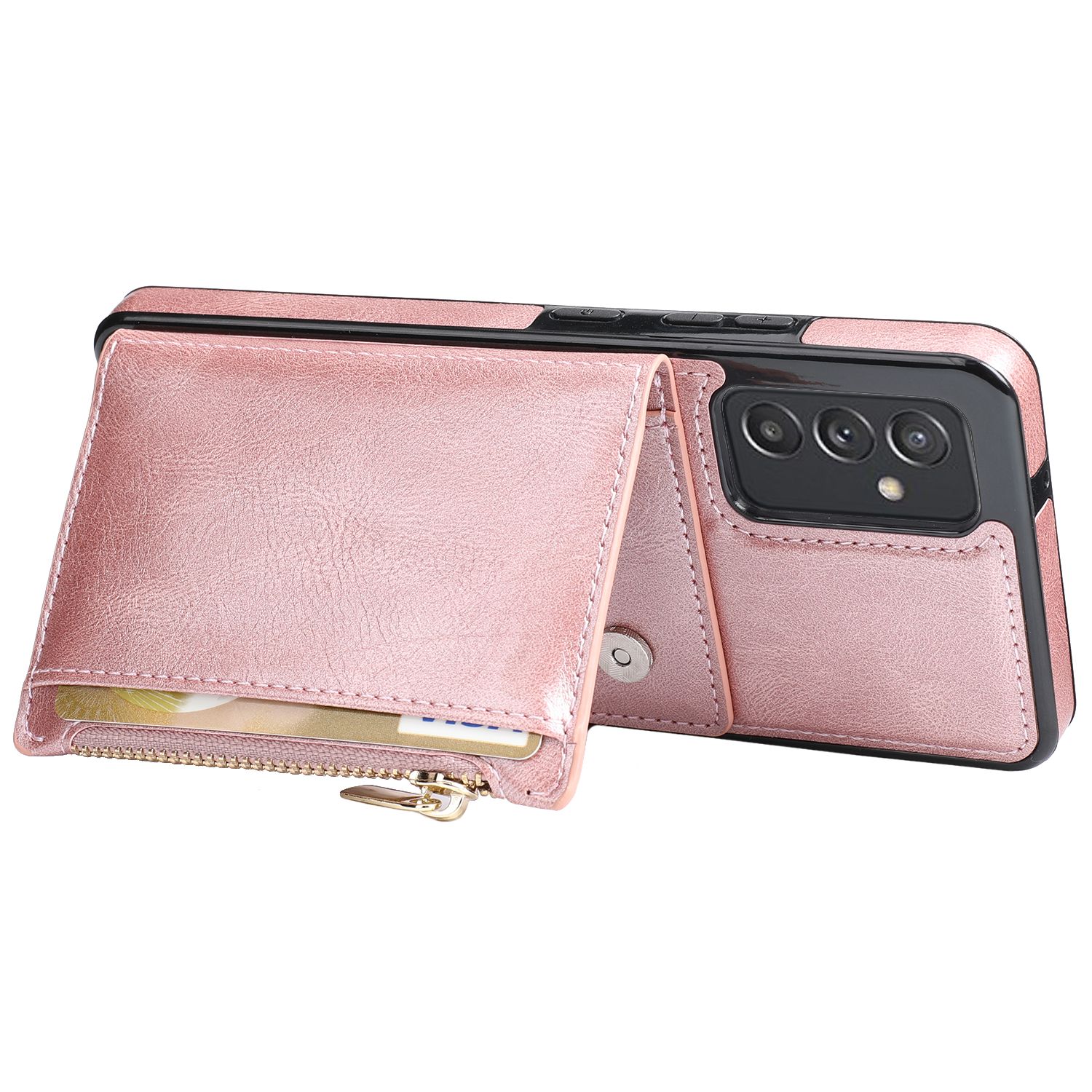 Luxury Leather Zipper Wallet Mobile Phone Case Card Slots Purse Phone Cover Compatible For Note20/note20 /2 5g/2/2/a22 5g/s21 color