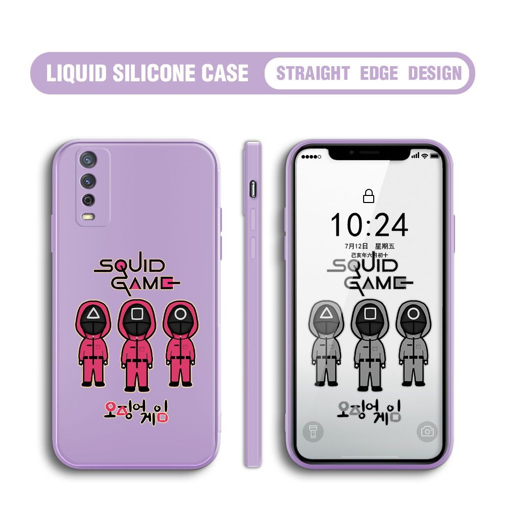 UCUC for Vivo Y20S Case Trend Cartoon Korean Squid Phone Cover Liquid Silicone Case Phone Protective Case