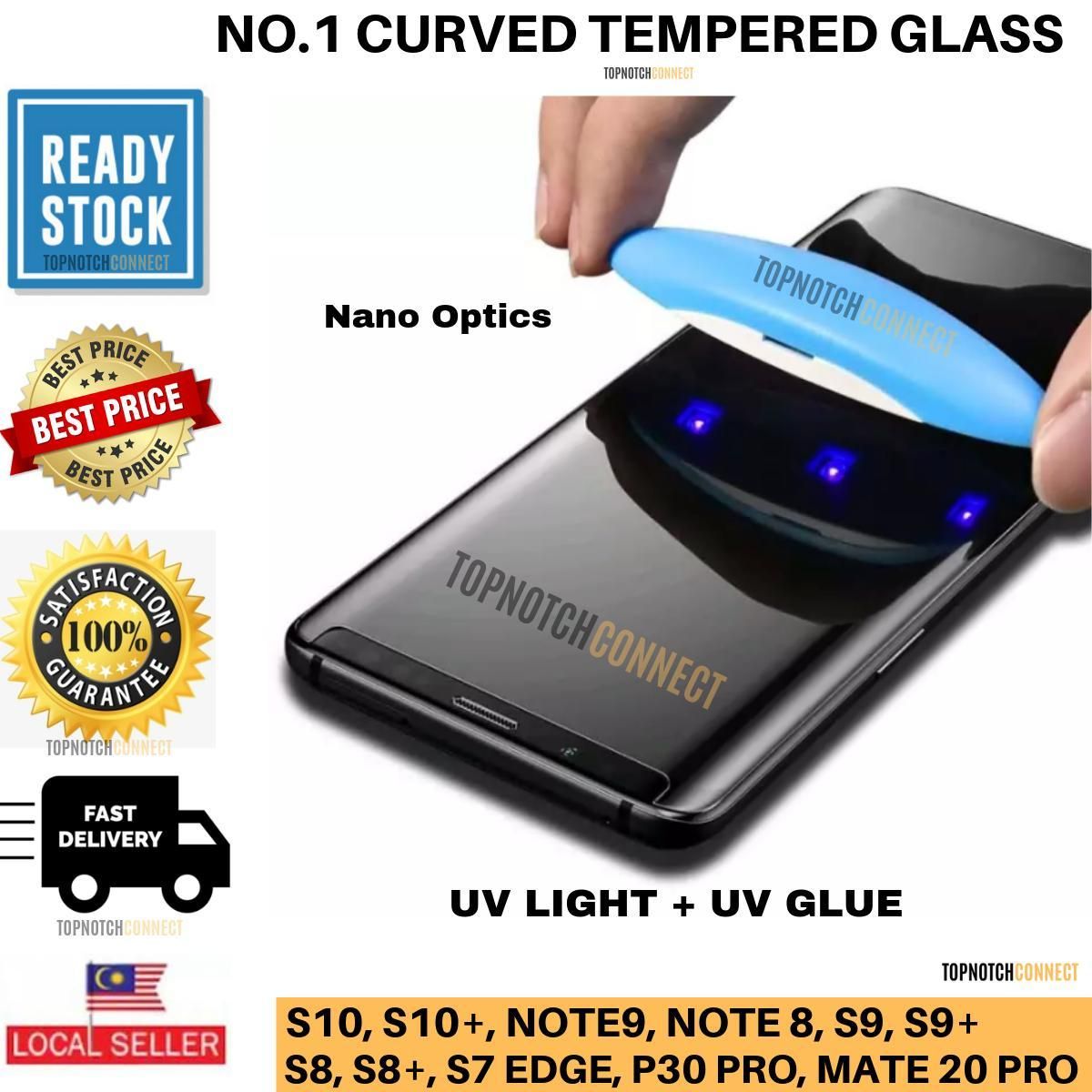 Huawei P30 Pro  Luxury 6D Curved Full Coverage Tampered Full Glue Glass Screen Protector