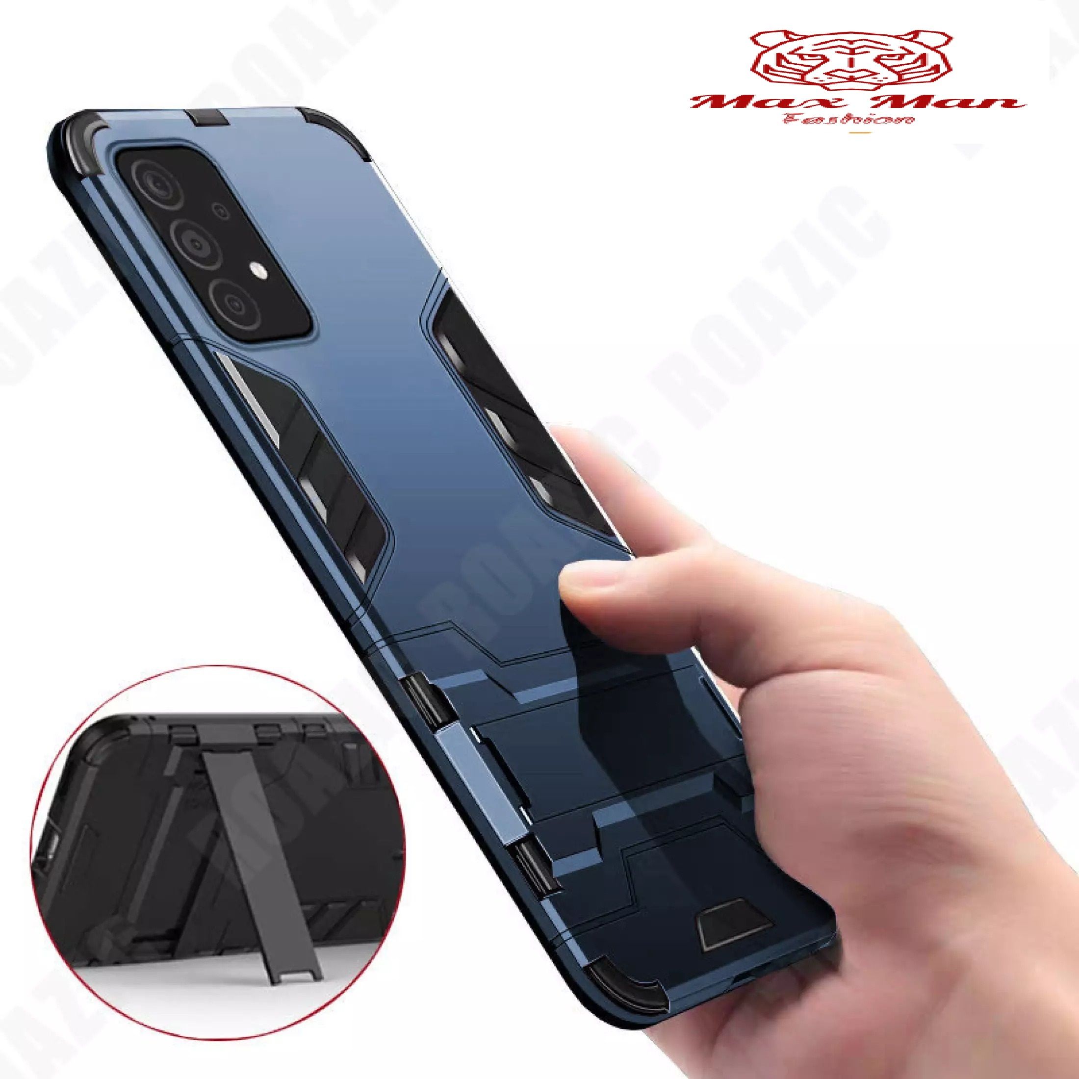 Samsung Galaxy A32 / Samsung Galaxy A32 -100% Premium Quality Iron Man Hard Armor Kickstand Soft TPU Bumper Full Body Stand Rubber Back Cover