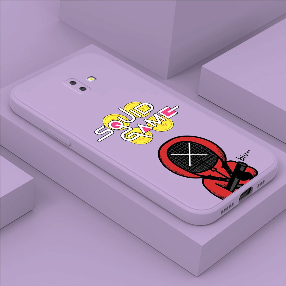 ZeroQiQi for Samsung Galaxy J6 Plus 2018 Case Fashion Cartoon Electric Baton Judge Role Phone CoverSquare Liquid Silicone Trend Phone Case